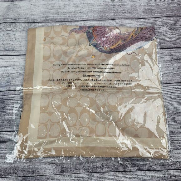 NWT Coach New Year Signature Silk Bandana Scarf With Dragon CQ241 - Picture 8 of 8